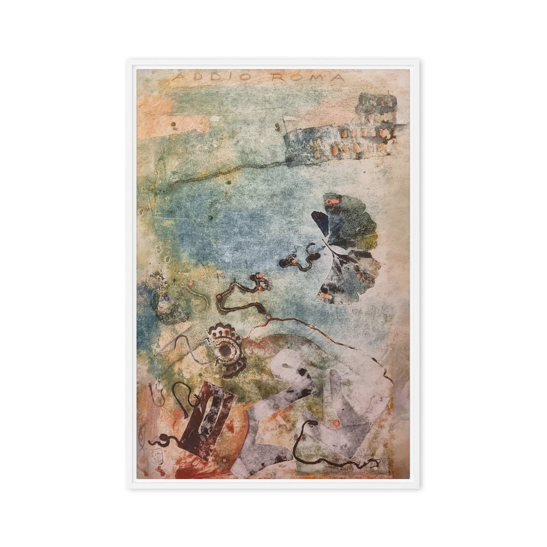 Leinwand - Lia Broecker-Jakob, Monotypie 5971 addio roma Weiß / 61x91 cm (24″×36″) artlia