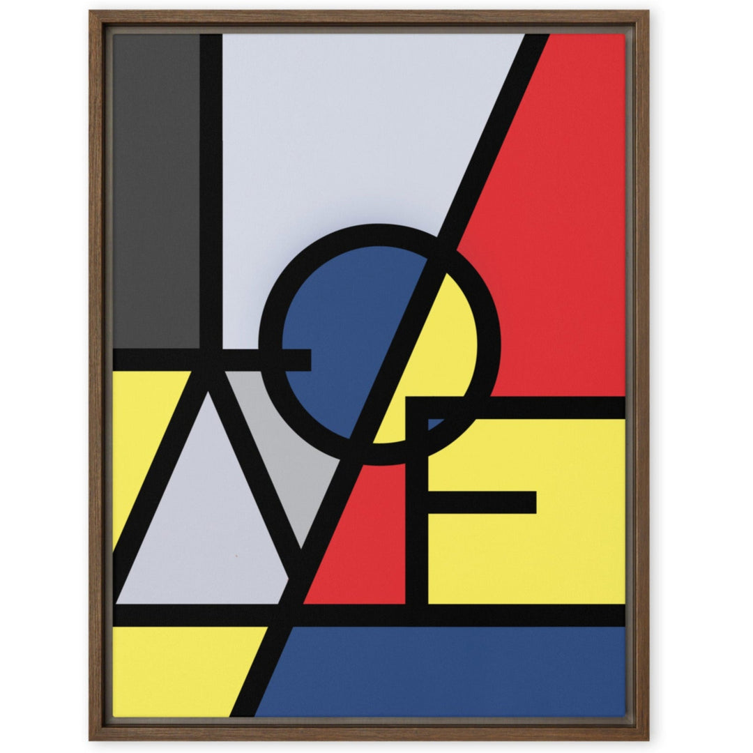 Leinwand - "LOVE" im Stil von Mondrian Braun / 46x61 cm (18″×24″) artlia