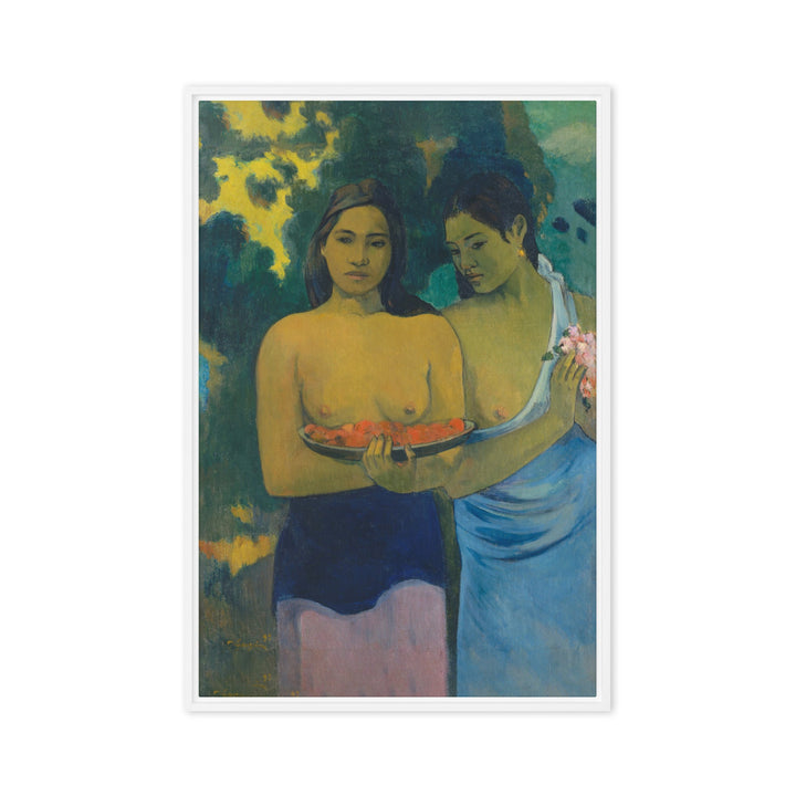 Leinwand - Paul Gauguin, Tahitische Frauen am Strand Weiß / 61x91 cm (24″×36″) artlia