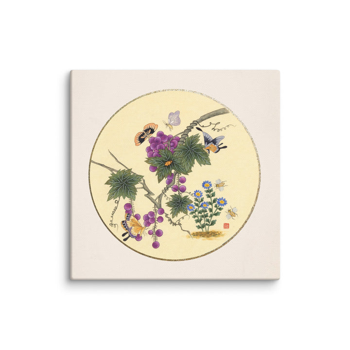 Leinwand - Schmetterlinge auf Traubenbaum ohne Rahmen / 30x30 cm (12″×12″) artlia