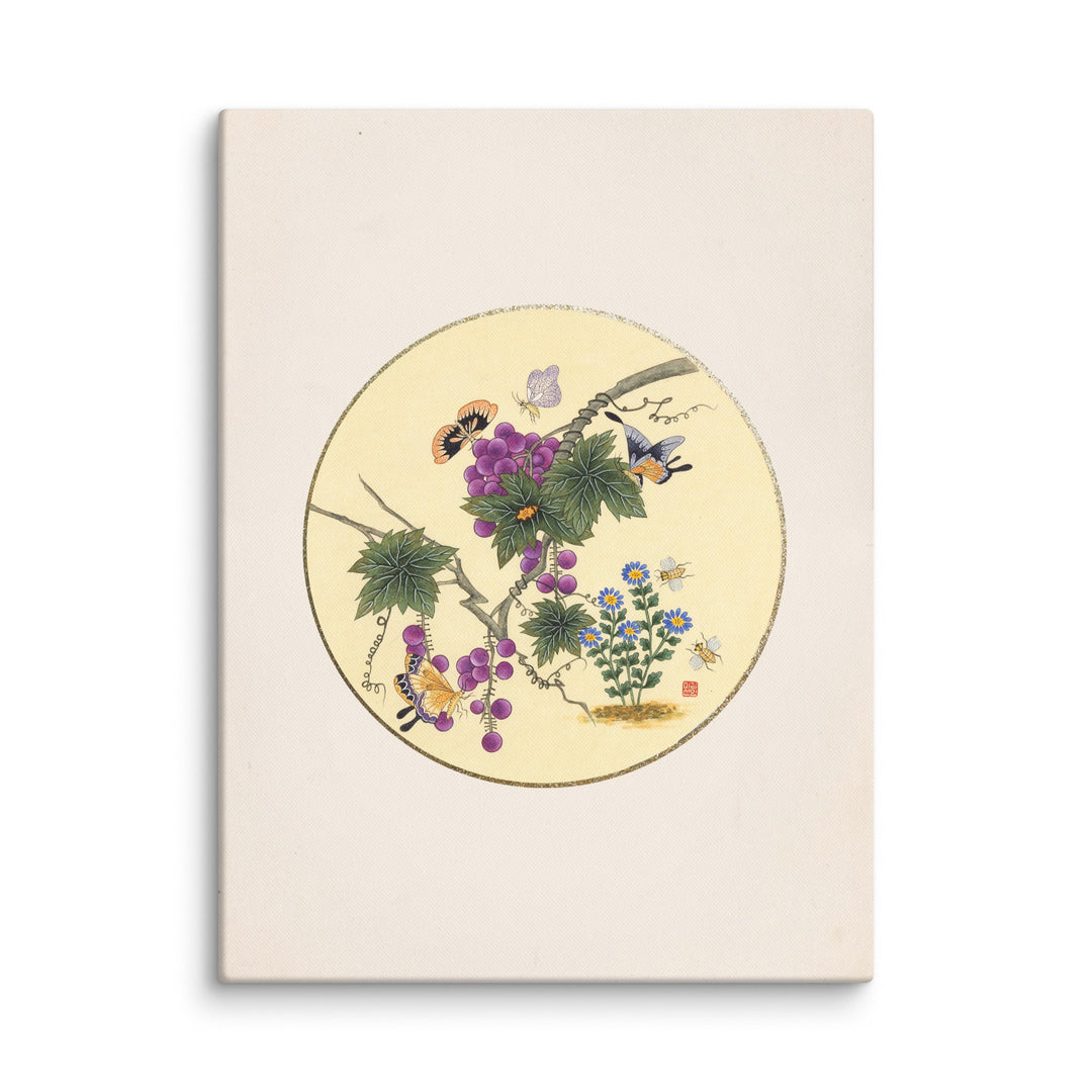 Leinwand - Schmetterlinge auf Traubenbaum ohne Rahmen / 41x51 cm (16″×20″) artlia