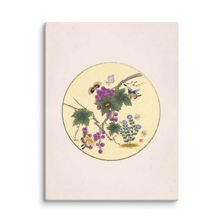 Leinwand - Schmetterlinge auf Traubenbaum ohne Rahmen / 41x51 cm (16″×20″) artlia