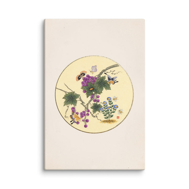 Leinwand - Schmetterlinge auf Traubenbaum ohne Rahmen / 61x91 cm (24″×36″) artlia
