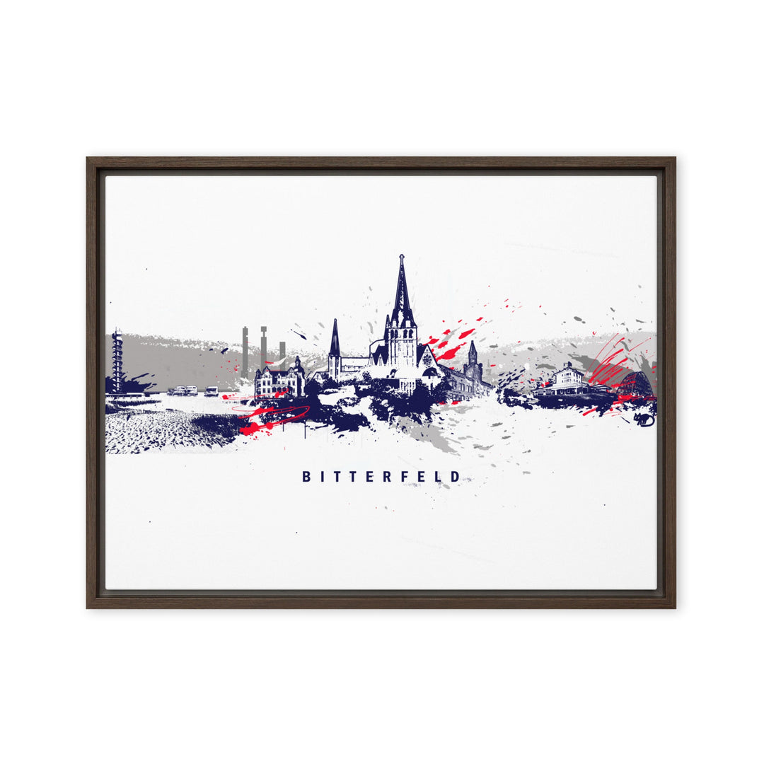 Leinwand - Skyline Bitterfeld Braun / 46x61 cm (18″×24″) artlia