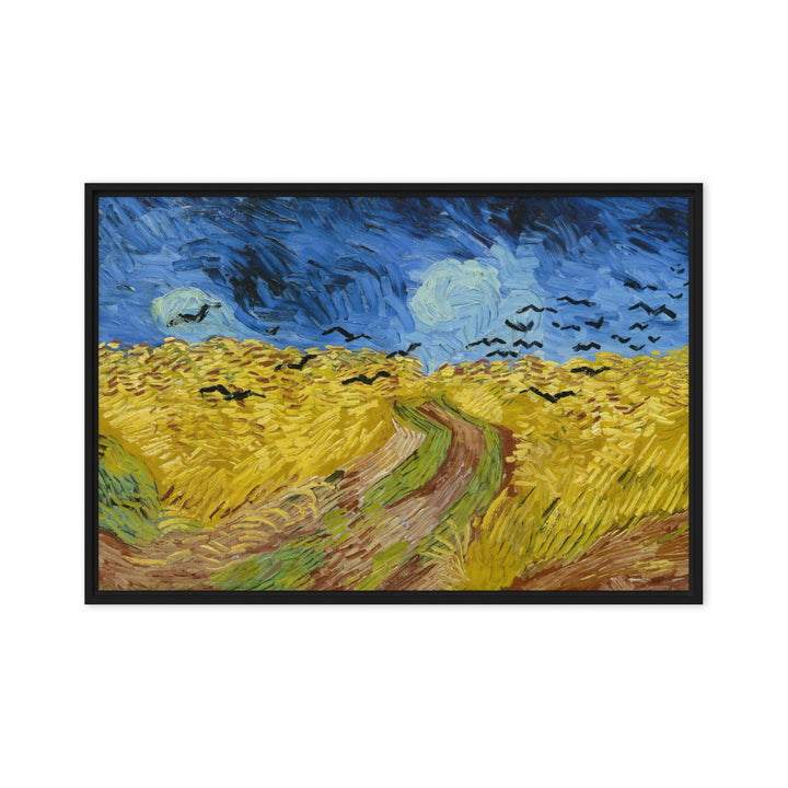 Leinwand - Van Gogh, Weizenfeld mit Krähen Schwarz / 51x76 cm (20″×30″) artlia