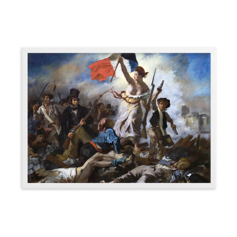Poster - Eugène Delacroix, Die Freiheit führt das Volk Weiß / 50×70 cm artlia
