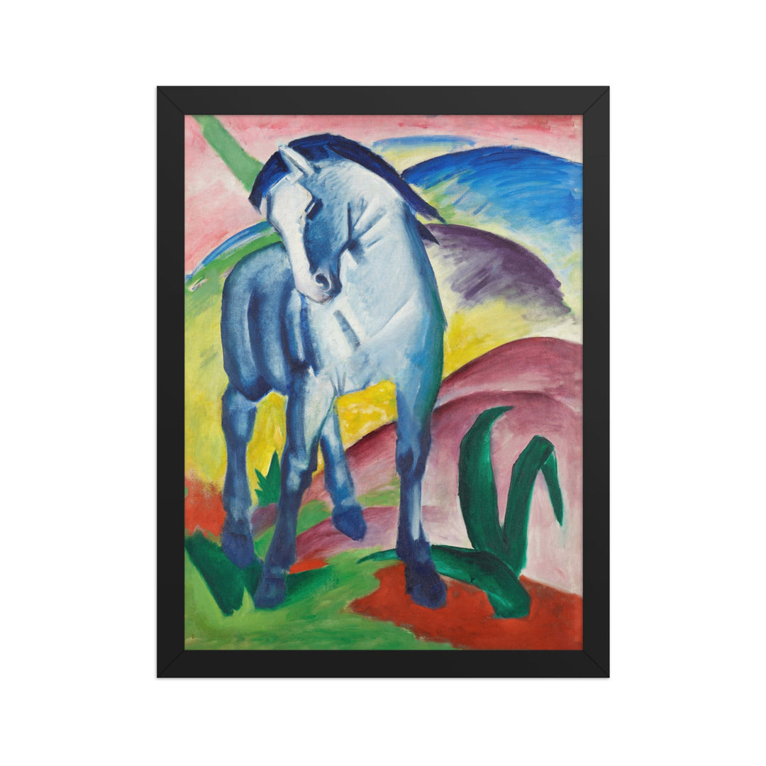 Poster - Franz Marc, Blaues Pferd I Schwarz / 30×40 cm artlia