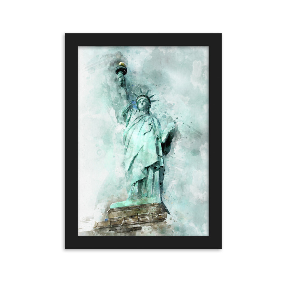Poster - Freiheitsstatue Schwarz / 21×30 cm artlia