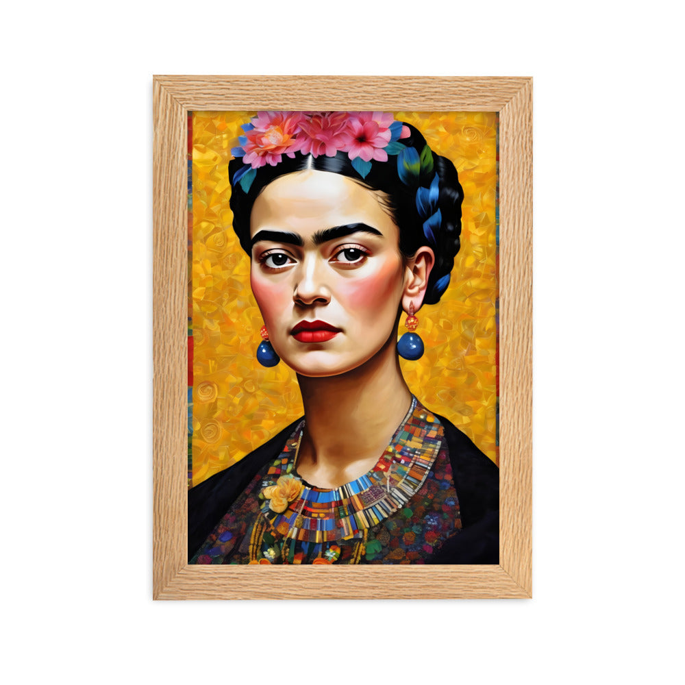 Poster - Frida Kahlo in the style of Gustav Klimt Oak / 21×30 cm artlia