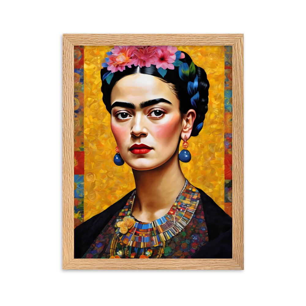 Poster - Frida Kahlo in the style of Gustav Klimt Oak / 30×40 cm artlia