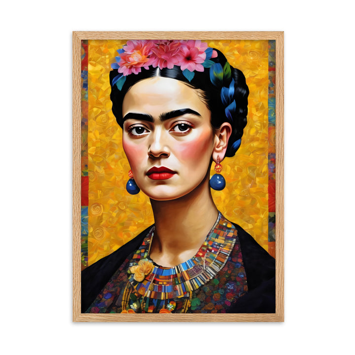 Poster - Frida Kahlo in the style of Gustav Klimt Oak / 50×70 cm artlia