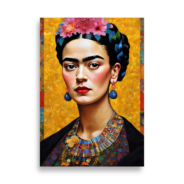 Poster - Frida Kahlo in the style of Gustav Klimt ohne Rahmen / 21×30 cm artlia