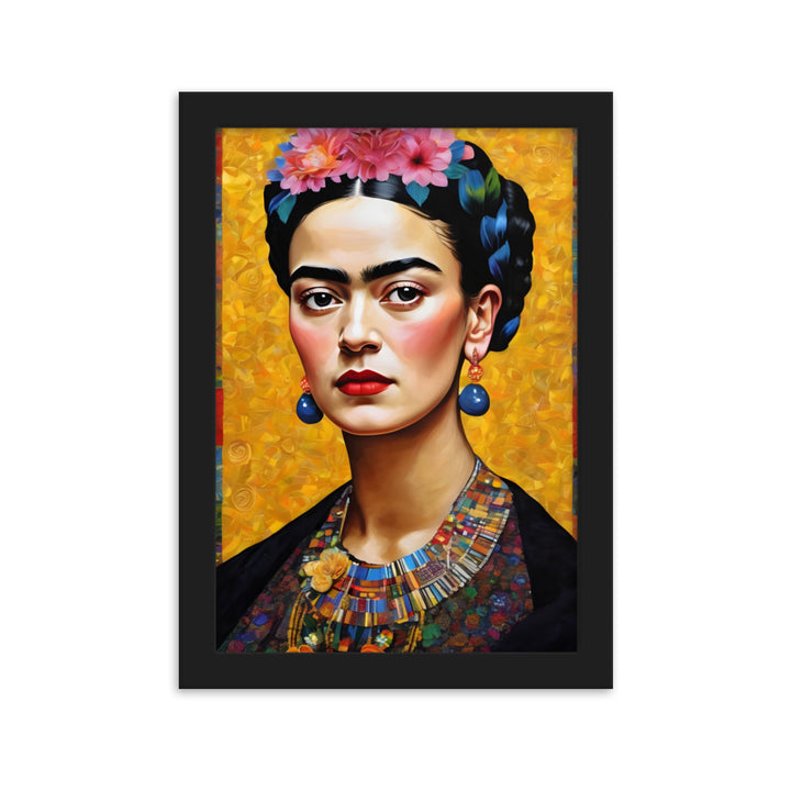 Poster - Frida Kahlo in the style of Gustav Klimt Schwarz / 21×30 cm artlia