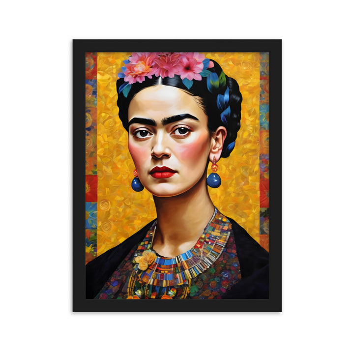 Poster - Frida Kahlo in the style of Gustav Klimt Schwarz / 30×40 cm artlia