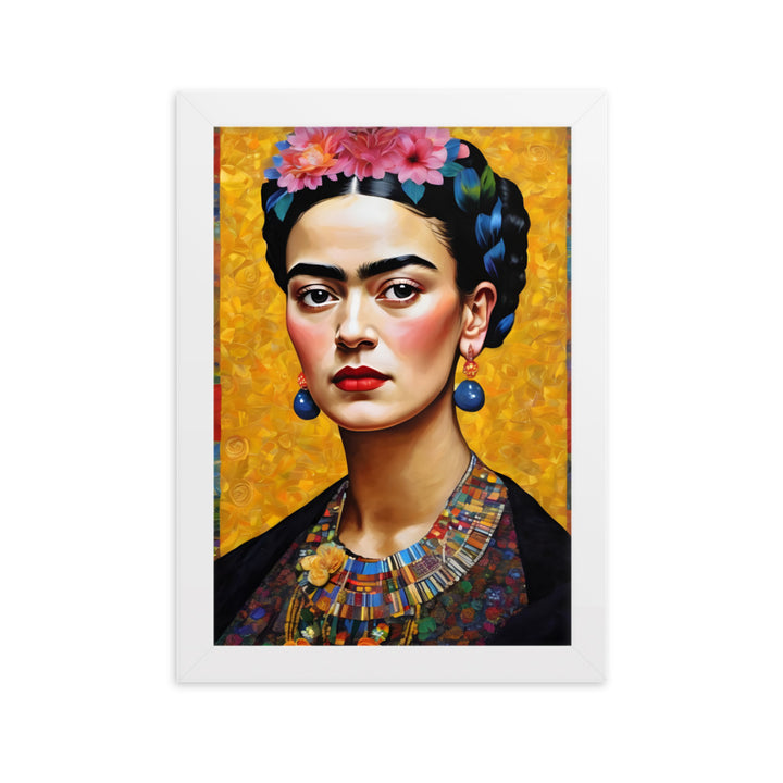 Poster - Frida Kahlo in the style of Gustav Klimt Weiß / 21×30 cm artlia