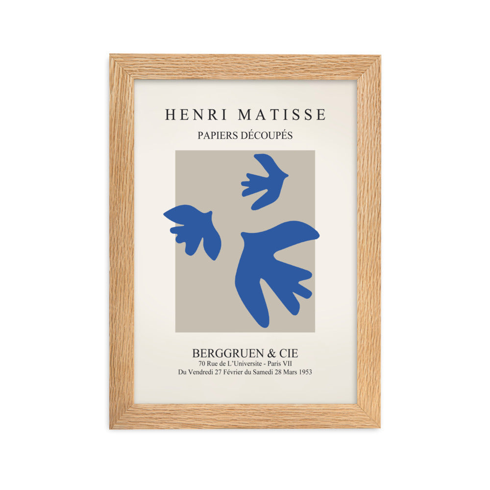Poster - Henri Matisse, blaue Vögel Oak / 21×30 cm artlia
