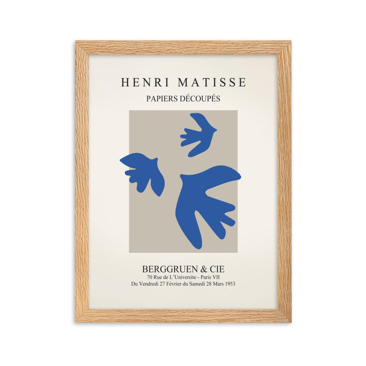 Poster - Henri Matisse, blaue Vögel Oak / 30×40 cm artlia