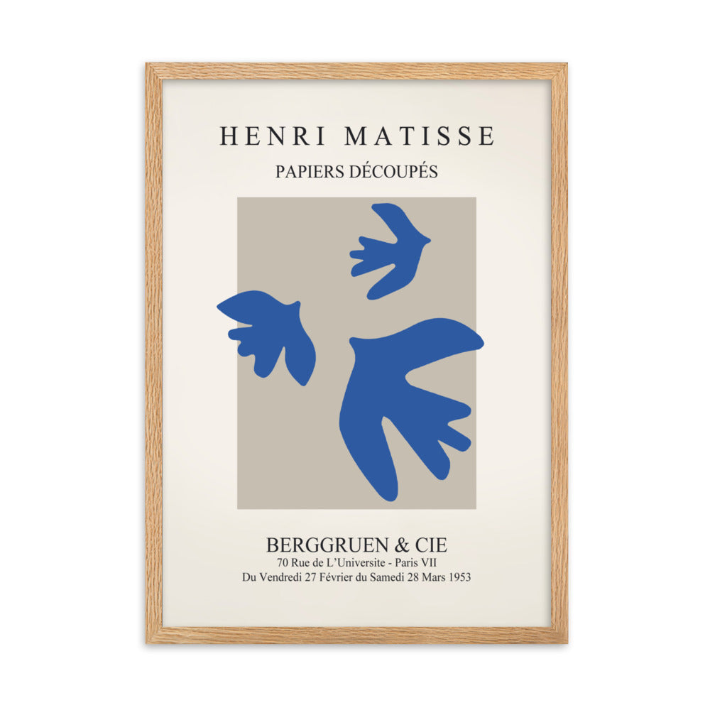 Poster - Henri Matisse, blaue Vögel Oak / 50×70 cm artlia