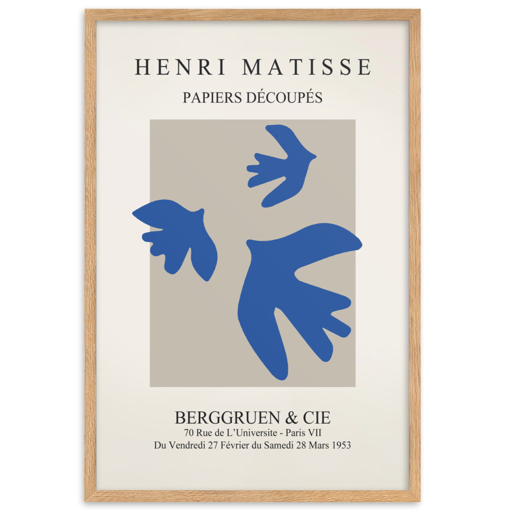 Poster - Henri Matisse, blaue Vögel Oak / 61×91 cm artlia