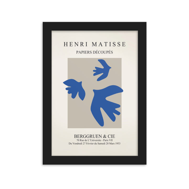 Poster - Henri Matisse, blaue Vögel Schwarz / 21×30 cm artlia