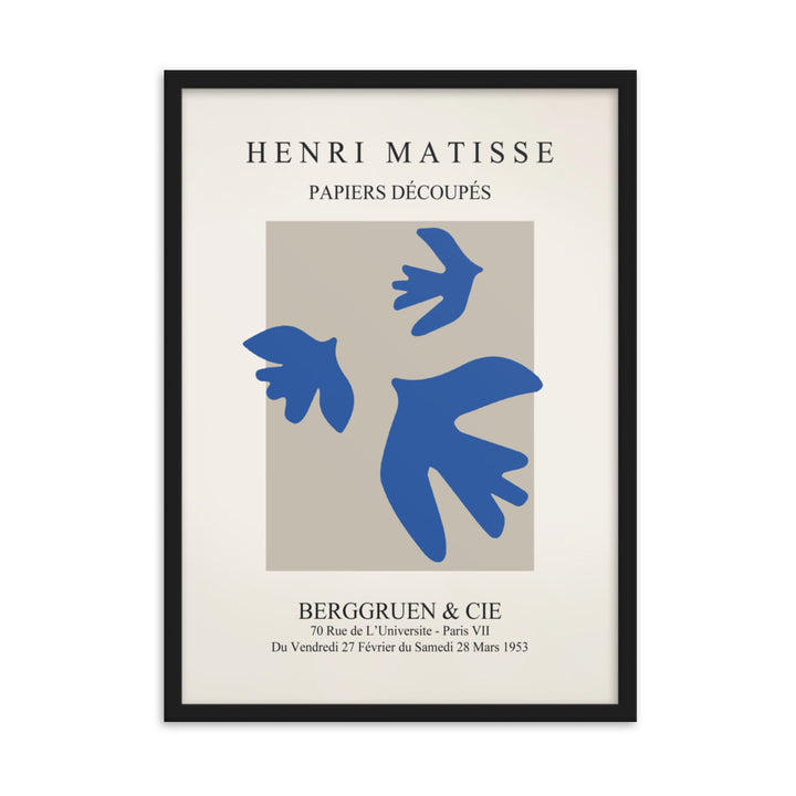 Poster - Henri Matisse, blaue Vögel Schwarz / 50×70 cm artlia