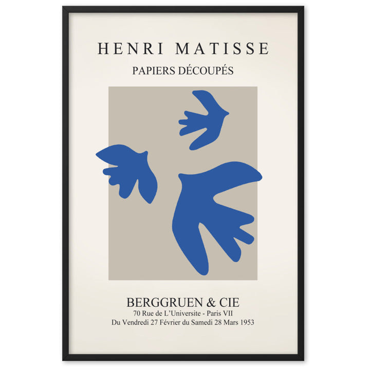 Poster - Henri Matisse, blaue Vögel Schwarz / 61×91 cm artlia
