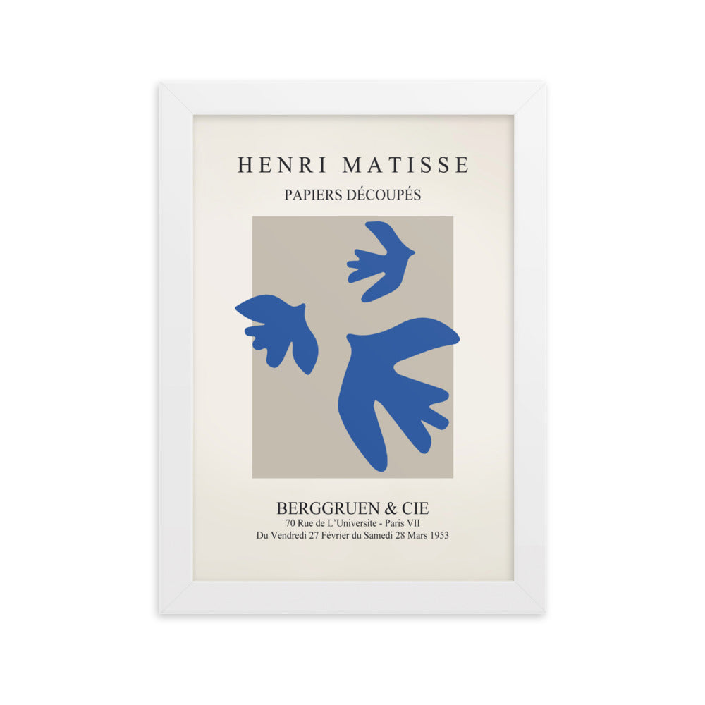 Poster - Henri Matisse, blaue Vögel Weiß / 21×30 cm artlia