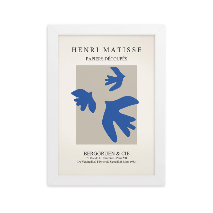 Poster - Henri Matisse, blaue Vögel Weiß / 21×30 cm artlia