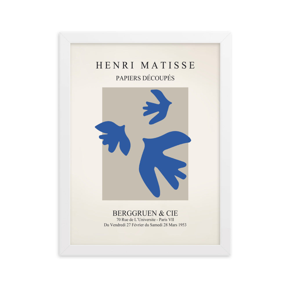 Poster - Henri Matisse, blaue Vögel Weiß / 30×40 cm artlia