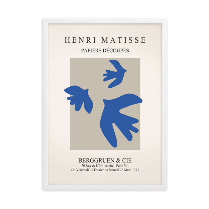 Poster - Henri Matisse, blaue Vögel Weiß / 50×70 cm artlia