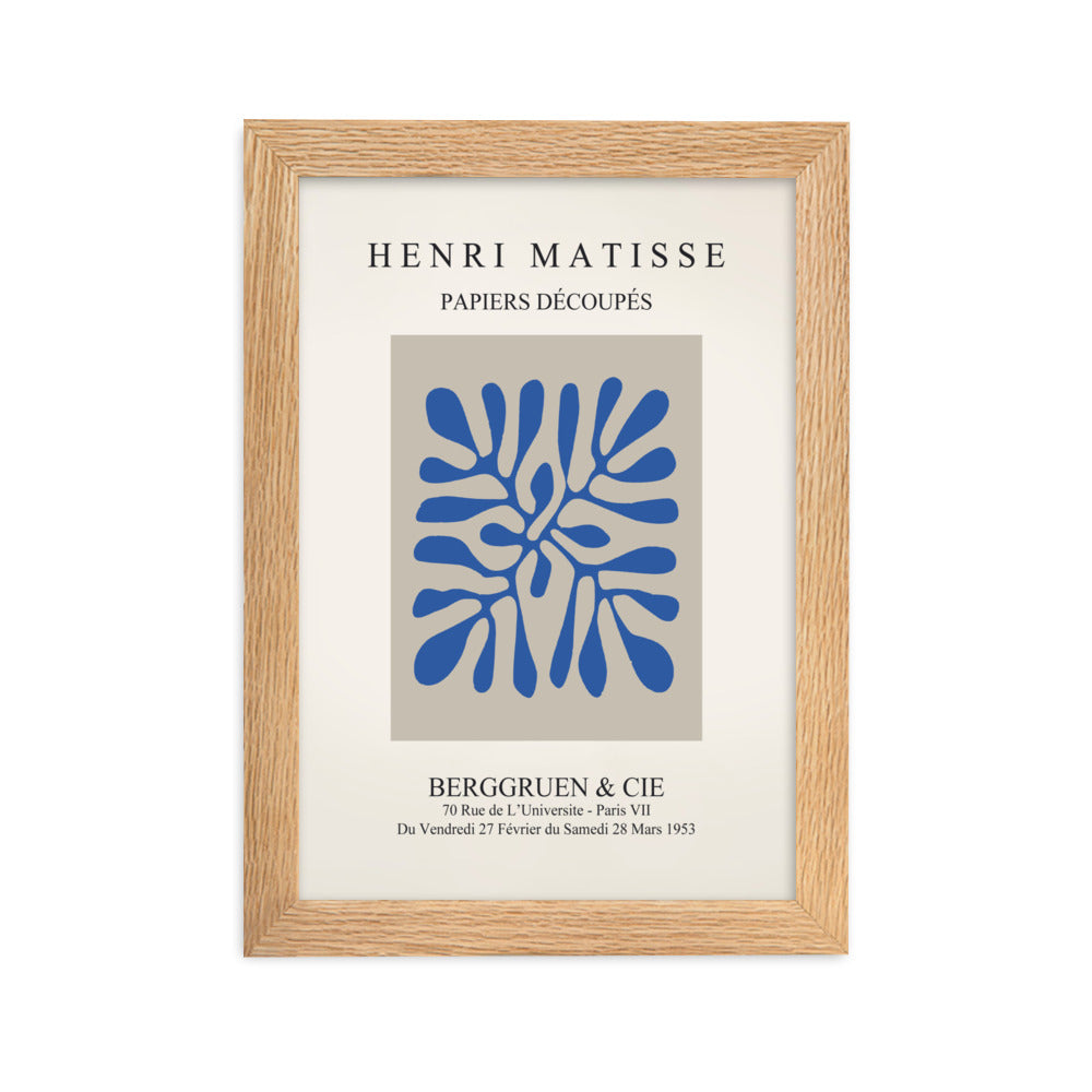 Poster - Henri Matisse, Papier Découpés blaue Blätter Oak / 21×30 cm artlia