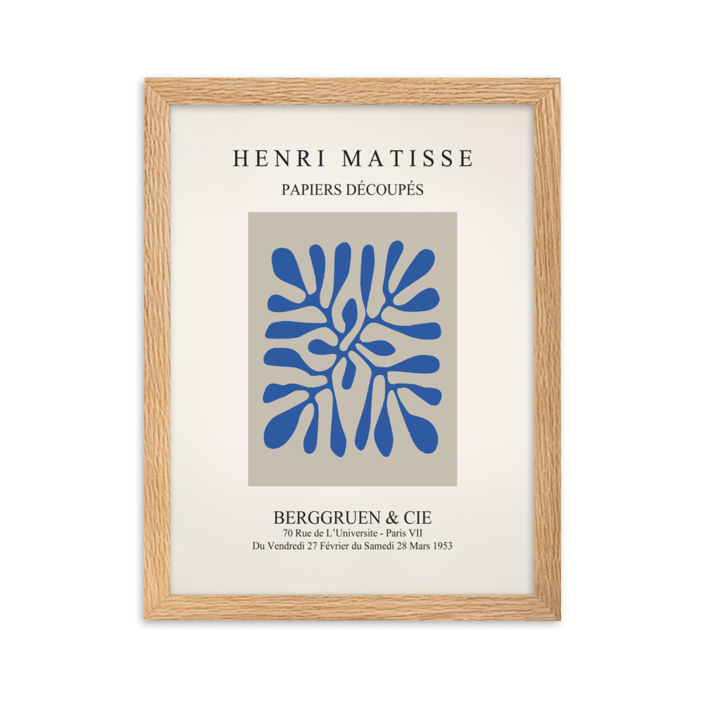 Poster - Henri Matisse, Papier Découpés blaue Blätter Oak / 30×40 cm artlia