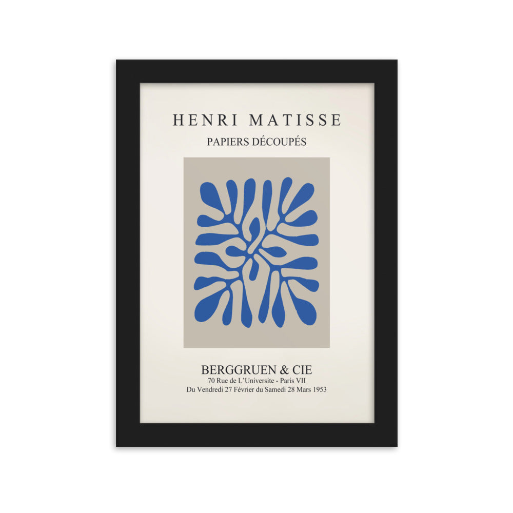 Poster - Henri Matisse, Papier Découpés blaue Blätter Schwarz / 21×30 cm artlia