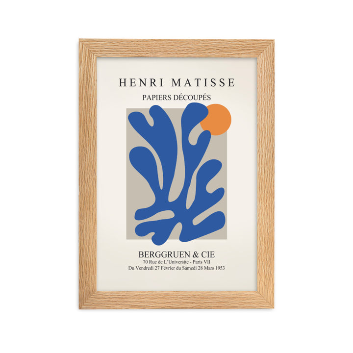 Poster - Henri Matisse, Papier Découpés blauer Garten II Oak / 21×30 cm artlia