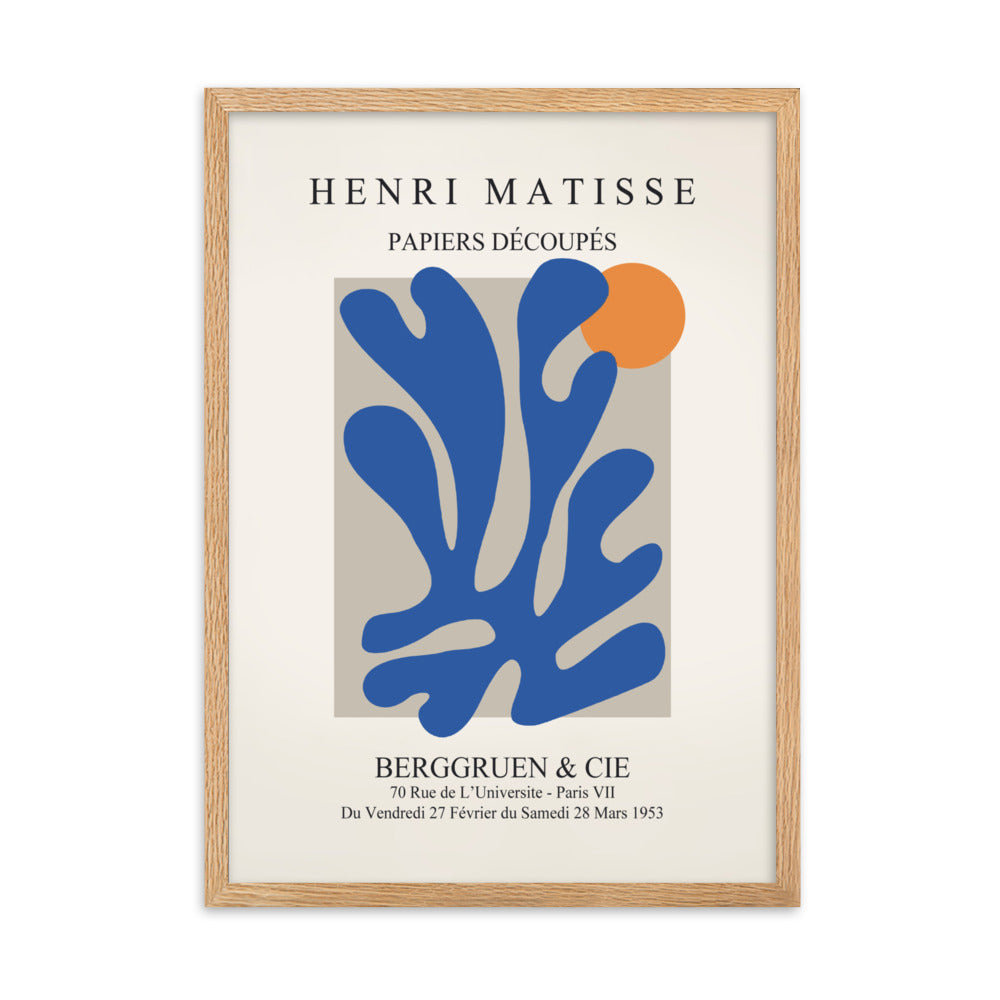 Poster - Henri Matisse, Papier Découpés blauer Garten II Oak / 50×70 cm artlia