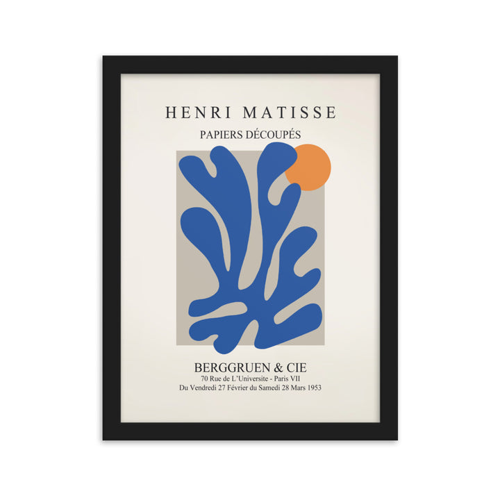 Poster - Henri Matisse, Papier Découpés blauer Garten II Schwarz / 30×40 cm artlia