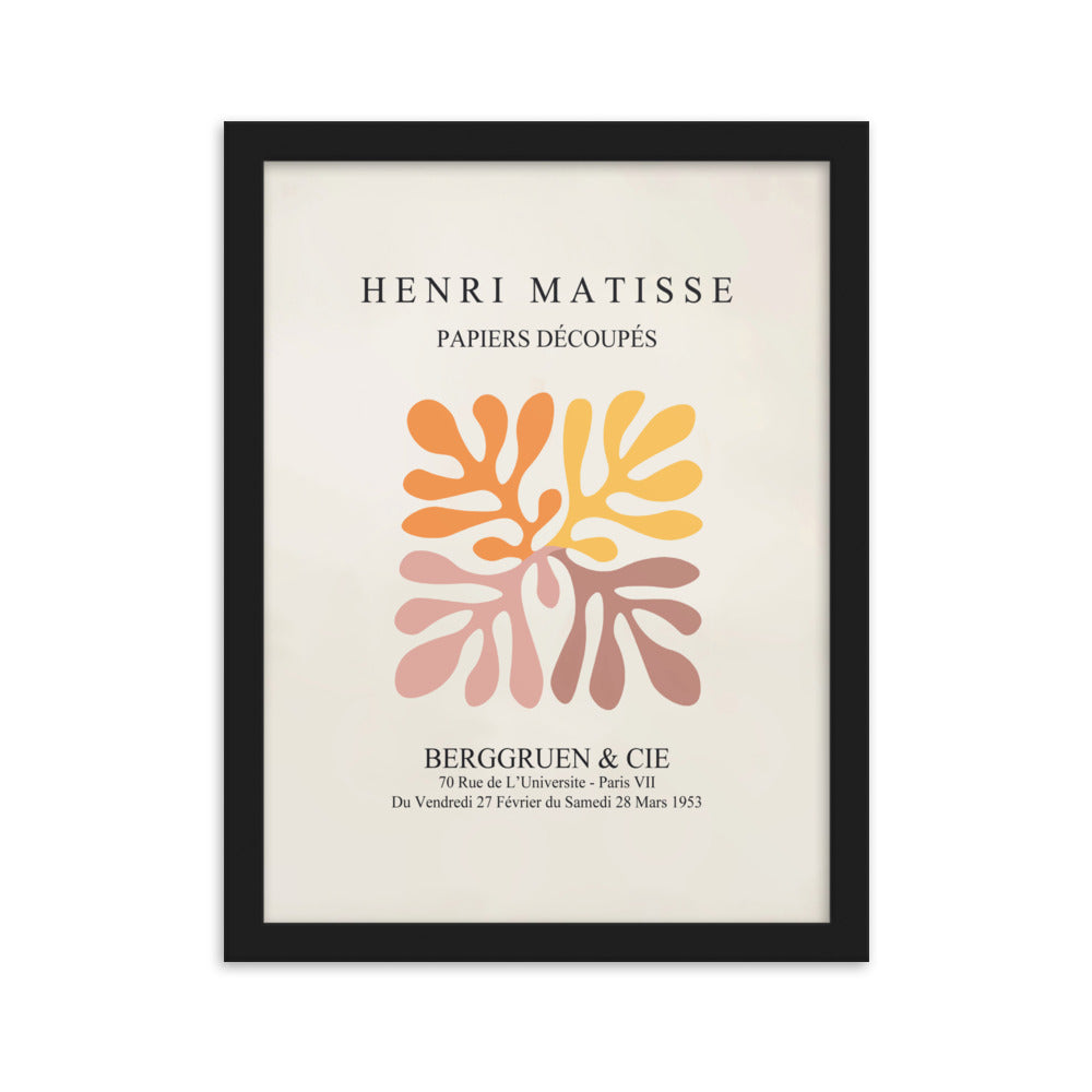 Poster - Henri Matisse, Papier Découpés bunte Blätter Schwarz / 30×40 cm artlia
