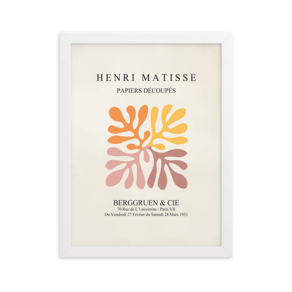 Poster - Henri Matisse, Papier Découpés bunte Blätter Weiß / 30×40 cm artlia