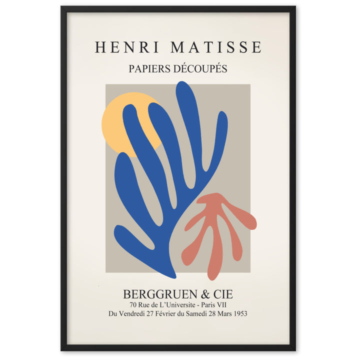 Poster - Henri Matisse, Papier Découpés bunter Garten Schwarz / 61×91 cm artlia