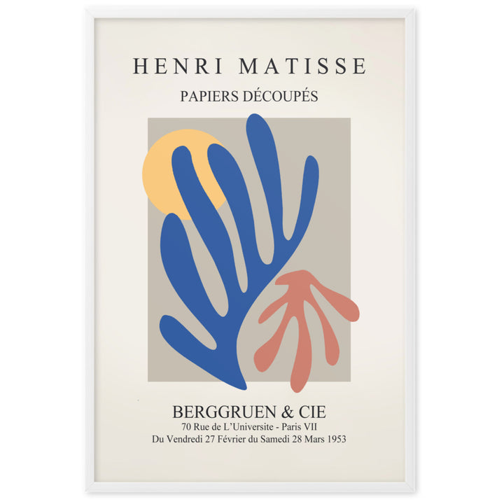 Poster - Henri Matisse, Papier Découpés bunter Garten Weiß / 61×91 cm artlia