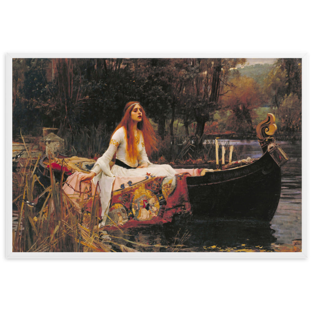 Poster - John William Waterhouse, Die Dame von Shalott Weiß / 61×91 cm artlia