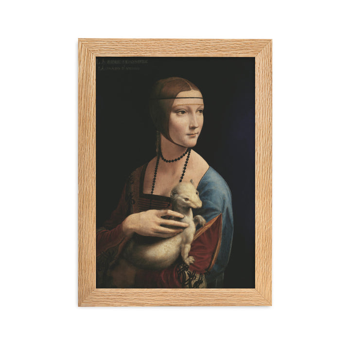 Poster - Leonardo da Vinci, Dame mit dem Hermelin Oak / 21×30 cm artlia