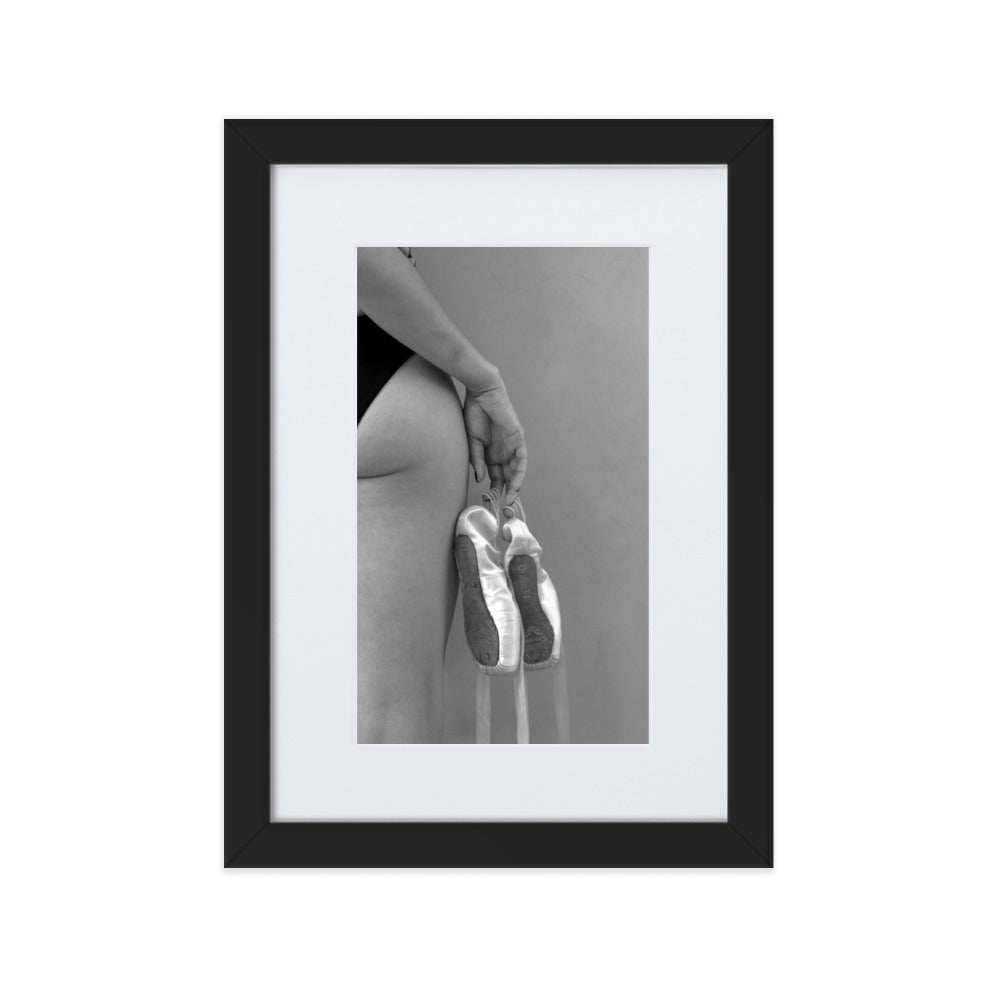 Poster mit Passepartout - Ballettschuhe Schwarz / 21×30 cm artlia
