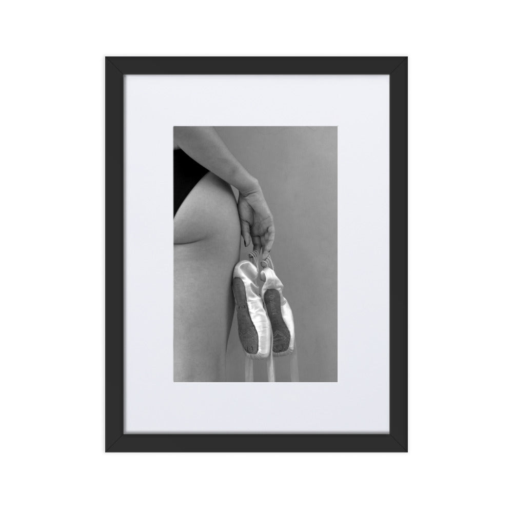 Poster mit Passepartout - Ballettschuhe Schwarz / 30×40 cm artlia