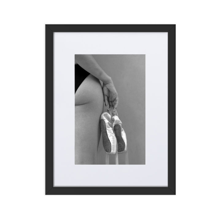 Poster mit Passepartout - Ballettschuhe Schwarz / 30×40 cm artlia