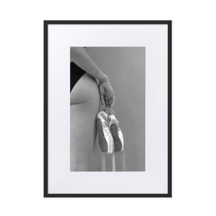 Poster mit Passepartout - Ballettschuhe Schwarz / 50×70 cm artlia