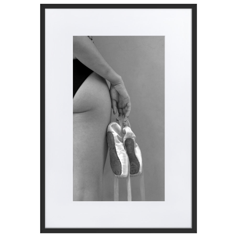 Poster mit Passepartout - Ballettschuhe Schwarz / 61×91 cm artlia