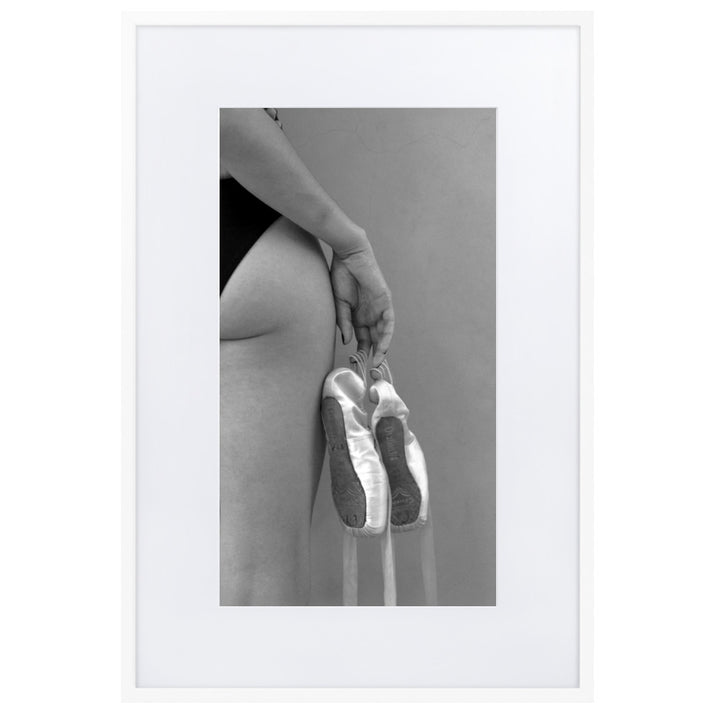 Poster mit Passepartout - Ballettschuhe Weiß / 61×91 cm artlia