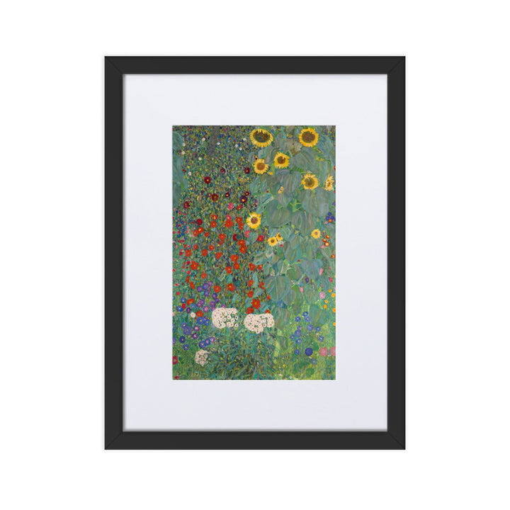 Poster mit Passepartout - Gustav Klimt, Garten mit Sonnenblumen Schwarz / 30×40 cm artlia