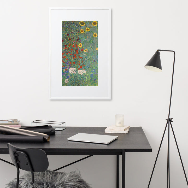 Poster mit Passepartout - Gustav Klimt, Garten mit Sonnenblumen artlia